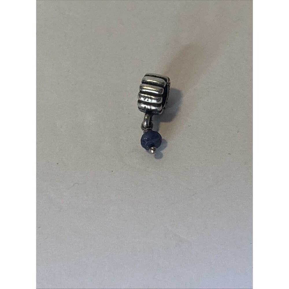 Authentic Pandora S925 ALE SS September Birthstone Saphire Dangle Charm 790166SA